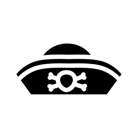 hat pirate glyph icon vector. hat pirate sign. isolated contour symbol black illustrationのイラスト素材
