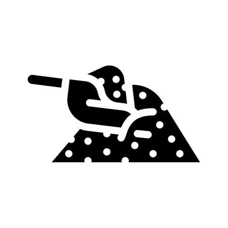 spice spatula glyph icon vector. spice spatula sign. isolated contour symbol black illustrationのイラスト素材