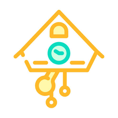 cuckoo clock color icon vector. cuckoo clock sign. isolated symbol illustrationのイラスト素材