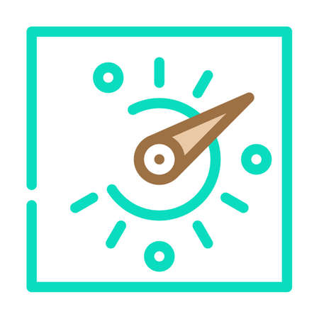 sundial sun clock color icon vector. sundial sun clock sign. isolated symbol illustrationのイラスト素材