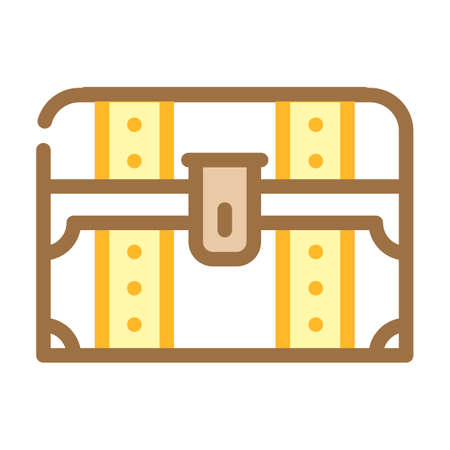chest fairy tale color icon vector. chest fairy tale sign. isolated symbol illustrationのイラスト素材