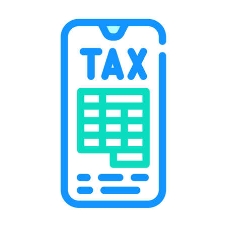 mobile tax color icon vector. mobile tax sign. isolated symbol illustrationのイラスト素材