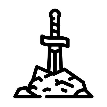 sword fairy tale line icon vector. sword fairy tale sign. isolated contour symbol black illustrationのイラスト素材