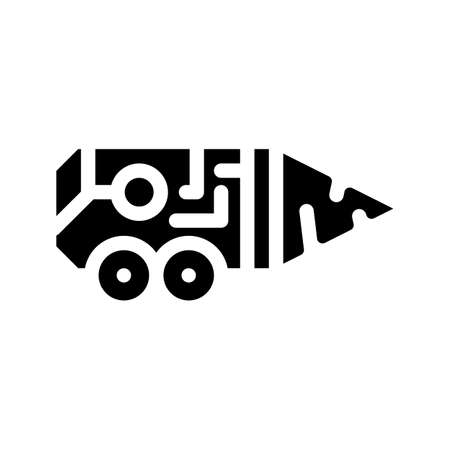 drilling robot glyph icon vector. drilling robot sign. isolated contour symbol black illustrationのイラスト素材