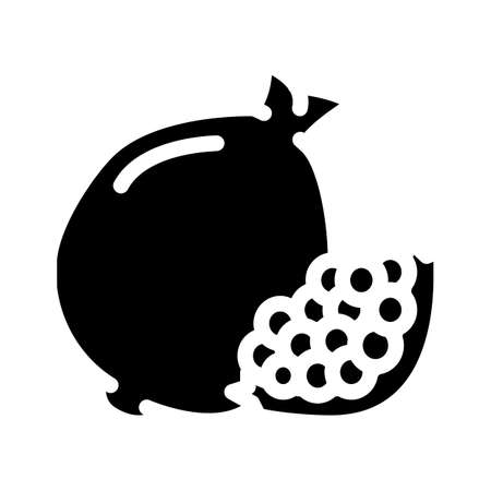 pomegranate fruit glyph icon vector. pomegranate fruit sign. isolated contour symbol black illustrationのイラスト素材