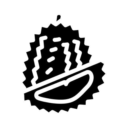 durian fruit glyph icon vector. durian fruit sign. isolated contour symbol black illustrationのイラスト素材