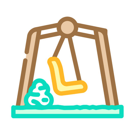 garden backyard furniture color icon vector. garden backyard furniture sign. isolated symbol illustrationのイラスト素材