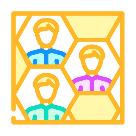 honeycomb networking color icon vector. honeycomb networking sign. isolated symbol illustrationのイラスト素材