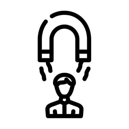 magnet people line icon vector. magnet people sign. isolated contour symbol black illustrationのイラスト素材