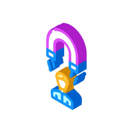 magnet people isometric icon vector. magnet people sign. isolated symbol illustrationのイラスト素材