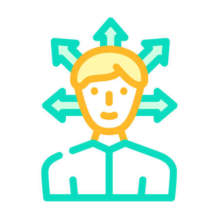 choice of direction man color icon vector. choice of direction man sign. isolated symbol illustrationのイラスト素材
