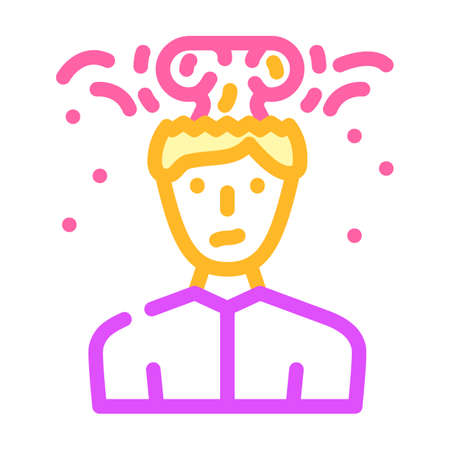 brain explosion male color icon vector. brain explosion male sign. isolated symbol illustrationのイラスト素材