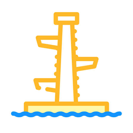 jumping tower color icon vector. jumping tower sign. isolated symbol illustrationのイラスト素材