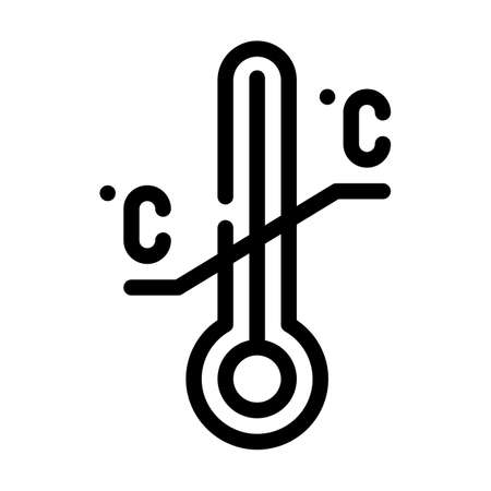 temperature limitation line icon vector. temperature limitation sign. isolated contour symbol black illustrationのイラスト素材
