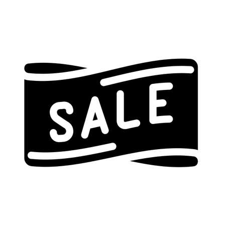band sale glyph icon vector. band sale sign. isolated contour symbol black illustrationのイラスト素材