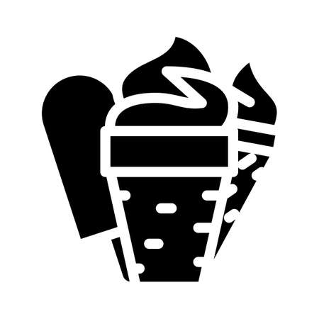 ice cream department glyph icon vector. ice cream department sign. isolated contour symbol black illustrationのイラスト素材