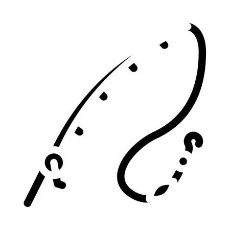 fishing water sport glyph icon vector. fishing water sport sign. isolated contour symbol black illustrationのイラスト素材