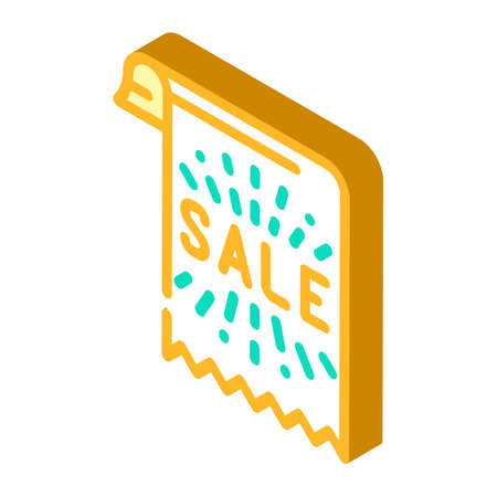 paper flyer sale isometric icon vector. paper flyer sale sign. isolated symbol illustrationのイラスト素材