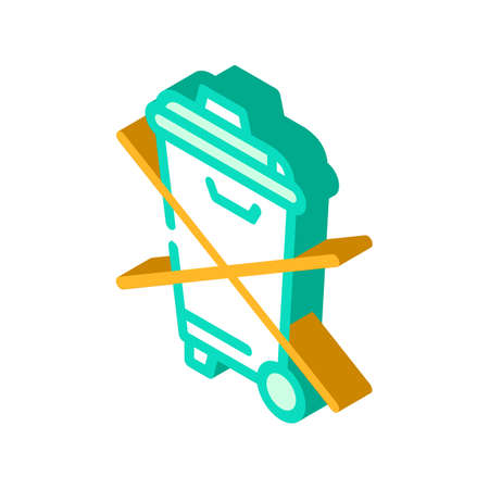 do not throw garbage bin isometric icon vector. do not throw garbage bin sign. isolated symbol illustrationのイラスト素材