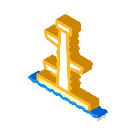 jumping tower isometric icon vector. jumping tower sign. isolated symbol illustrationのイラスト素材