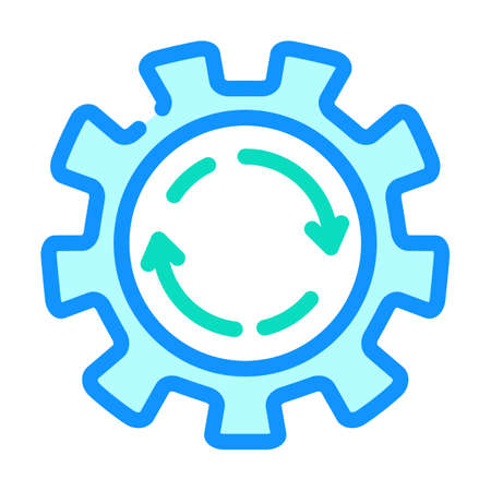 cogwheel erp color icon vector. cogwheel erp sign. isolated symbol illustrationのイラスト素材