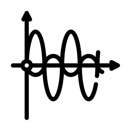 graph of electromagnetic waves line icon vector. graph of electromagnetic waves sign. isolated contour symbol black illustrationのイラスト素材