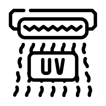 ultraviolet waves line icon vector. ultraviolet waves sign. isolated contour symbol black illustrationのイラスト素材