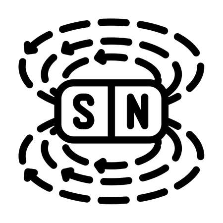 field electromagnetic line icon vector. field electromagnetic sign. isolated contour symbol black illustrationのイラスト素材