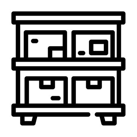 warehouse shelves line icon vector. warehouse shelves sign. isolated contour symbol black illustrationのイラスト素材