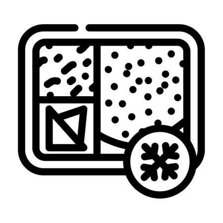 frozen lunch line icon vector. frozen lunch sign. isolated contour symbol black illustrationのイラスト素材