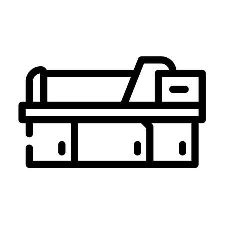 metal material part production factory machine line icon vector. metal material part production factory machine sign. isolated contour symbol black illustrationのイラスト素材