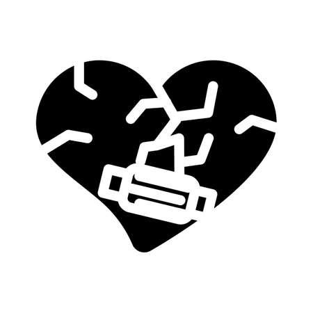 heart treatment after divorce glyph icon vector. heart treatment after divorce sign. isolated contour symbol black illustrationのイラスト素材