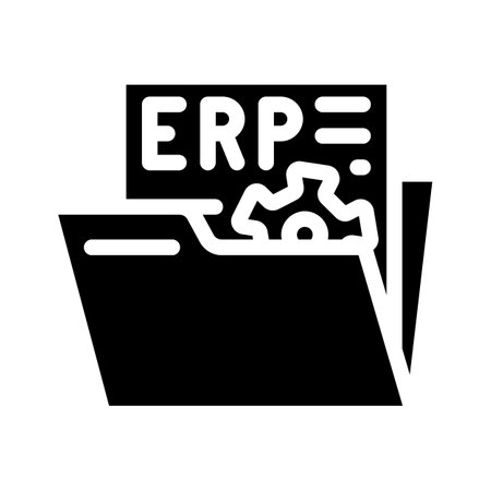 document erp glyph icon vector. document erp sign. isolated contour symbol black illustrationのイラスト素材