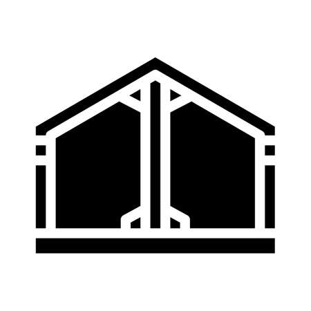 building metallic framework glyph icon vector. building metallic framework sign. isolated contour symbol black illustrationのイラスト素材