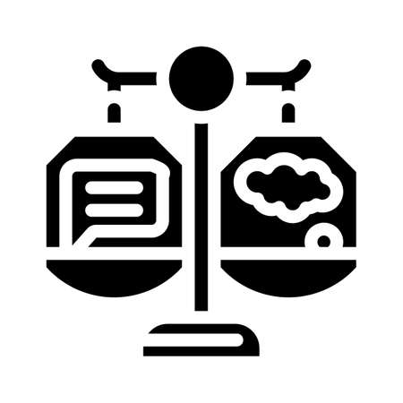 weighing opinions glyph icon vector. weighing opinions sign. isolated contour symbol black illustrationのイラスト素材