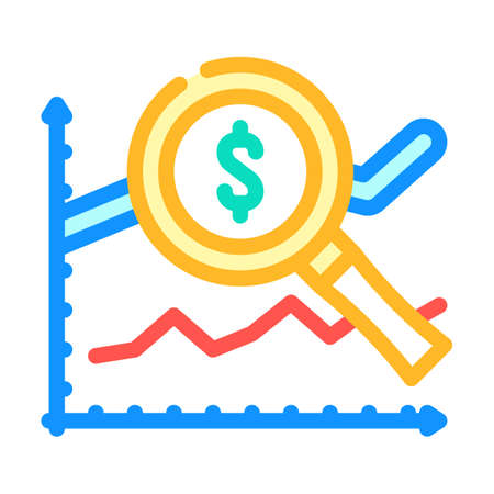 analytics business chart color icon vector. analytics business chart sign. isolated symbol illustrationのイラスト素材