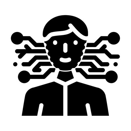 artificial intelligence glyph icon vector. artificial intelligence sign. isolated contour symbol black illustrationのイラスト素材