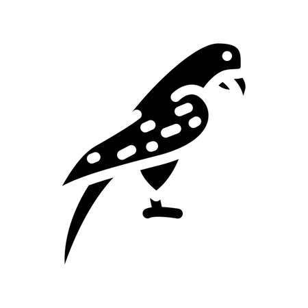 parrot bird glyph icon vector. parrot bird sign. isolated contour symbol black illustrationのイラスト素材