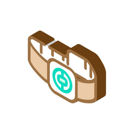 chest heart rate monitor isometric icon vector. chest heart rate monitor sign. isolated symbol illustrationのイラスト素材