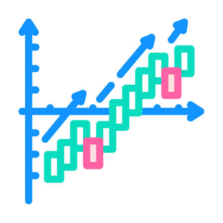 improvement business strategy color icon vector. improvement business strategy sign. isolated symbol illustrationのイラスト素材
