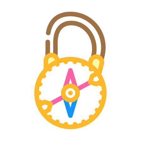 compass diver tool color icon vector. compass diver tool sign. isolated symbol illustrationのイラスト素材