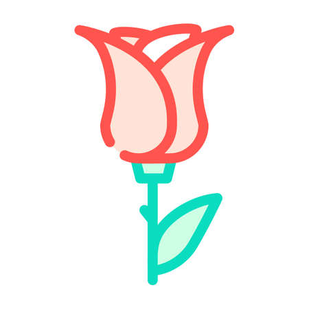 rose aromatic flower color icon vector. rose aromatic flower sign. isolated symbol illustrationのイラスト素材