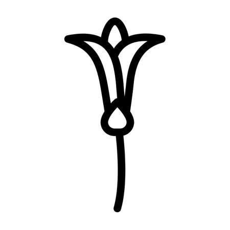 tuberose nature flower line icon vector. tuberose nature flower sign. isolated contour symbol black illustrationのイラスト素材