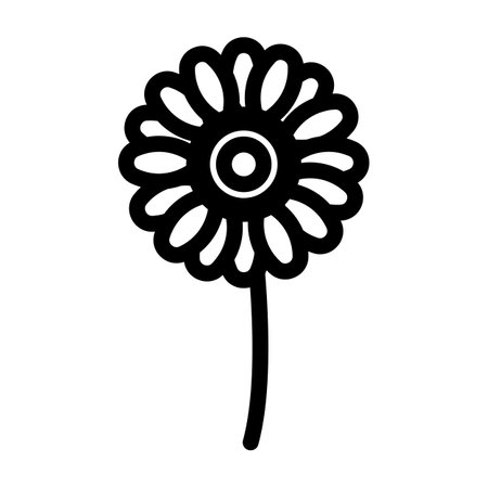 gerbera flower line icon vector. gerbera flower sign. isolated contour symbol black illustrationのイラスト素材