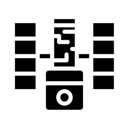 hubble telescope glyph icon vector. hubble telescope sign. isolated contour symbol black illustrationのイラスト素材