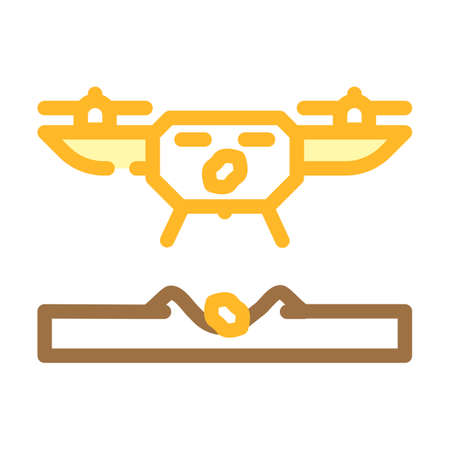 drone agriculture planting color icon vector. drone agriculture planting sign. isolated symbol illustrationのイラスト素材