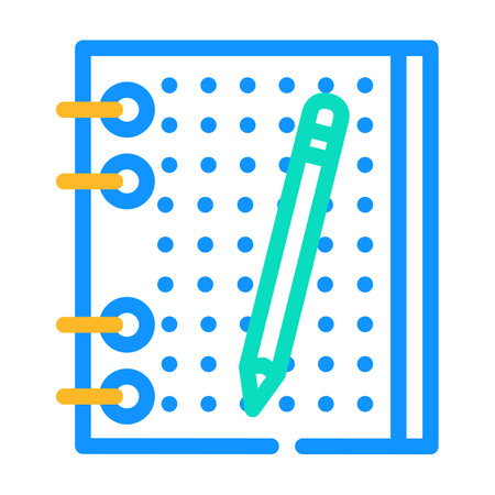 drawing diary color icon vector. drawing diary sign. isolated symbol illustrationのイラスト素材