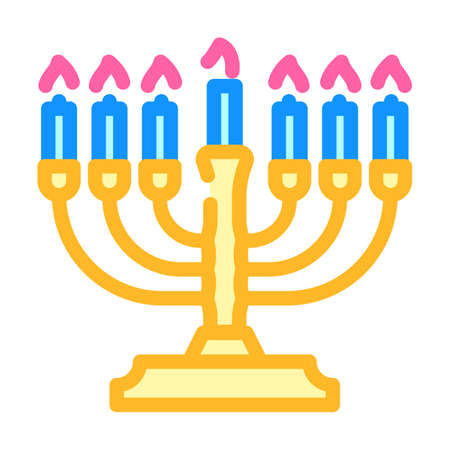 hanukkah holiday color icon vector. hanukkah holiday sign. isolated symbol illustrationのイラスト素材