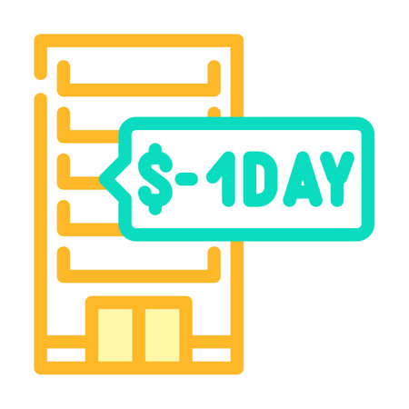 daily rent of housing color icon vector. daily rent of housing sign. isolated symbol illustrationのイラスト素材