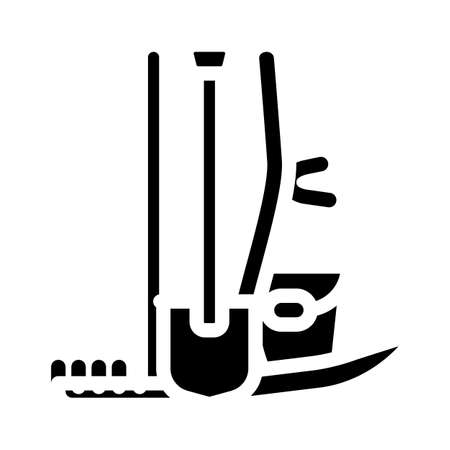 agricultural equipment glyph icon vector. agricultural equipment sign. isolated contour symbol black illustrationのイラスト素材